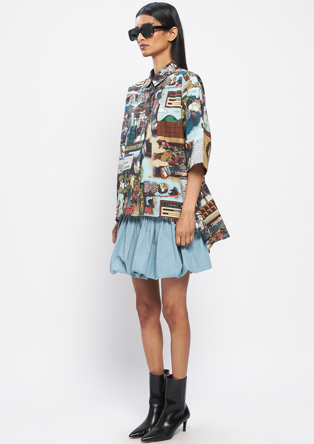 PIXELMATI FLARED SHIRT