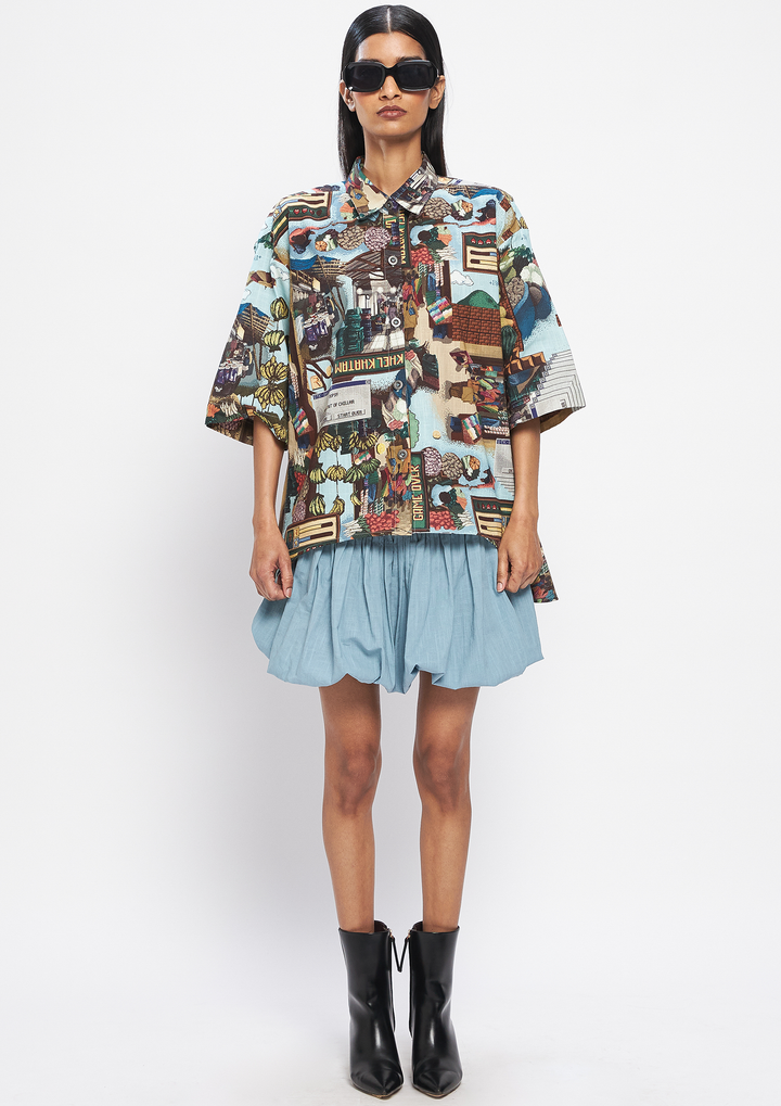 PIXELMATI FLARED SHIRT