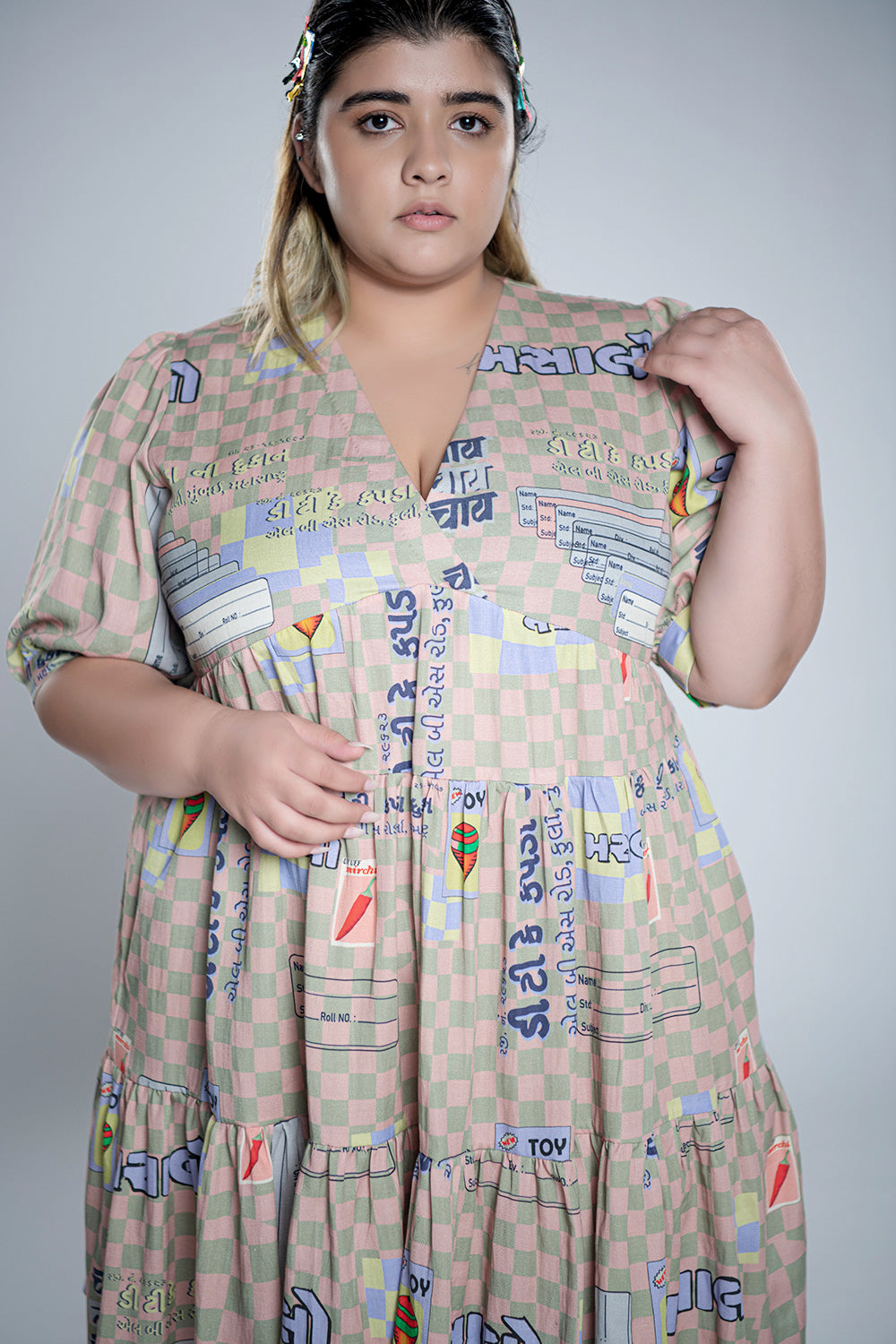 MIRCH MASALA TIERED DRESS