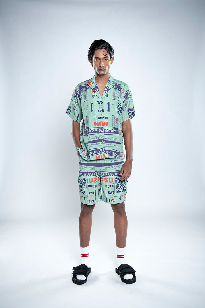 CALENDAR BOWLING SHIRT CO-ORD