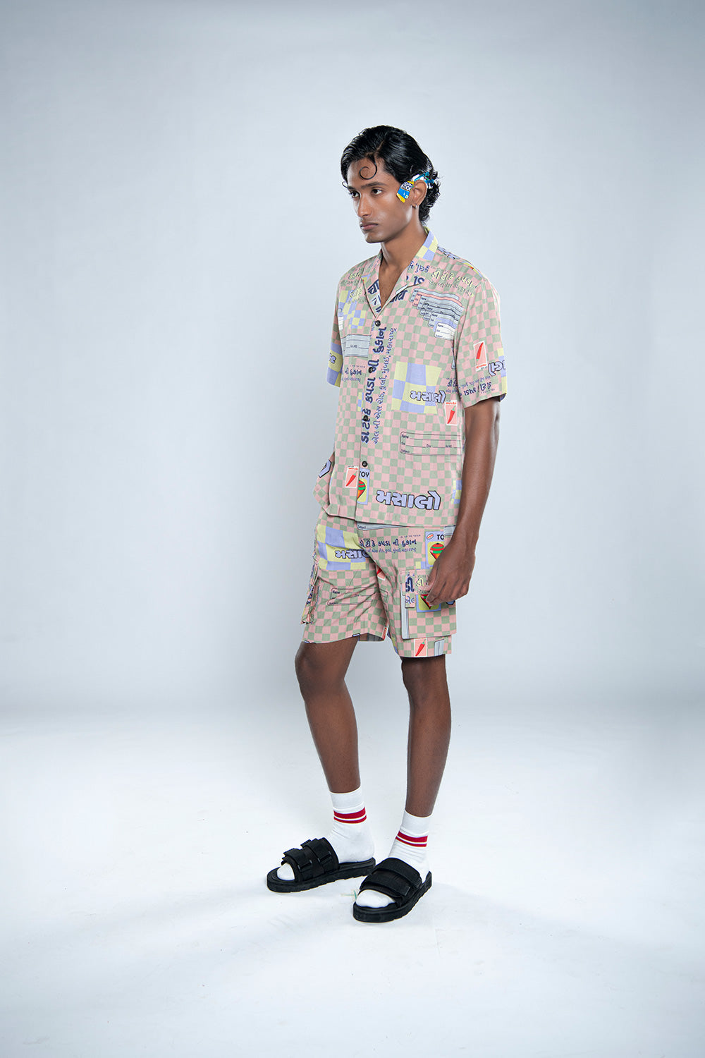 Mirchmasala bowling shirt + Mirchmasala shorts