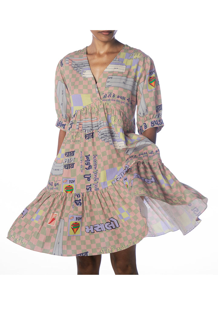 MIRCH MASALA TIERED DRESS