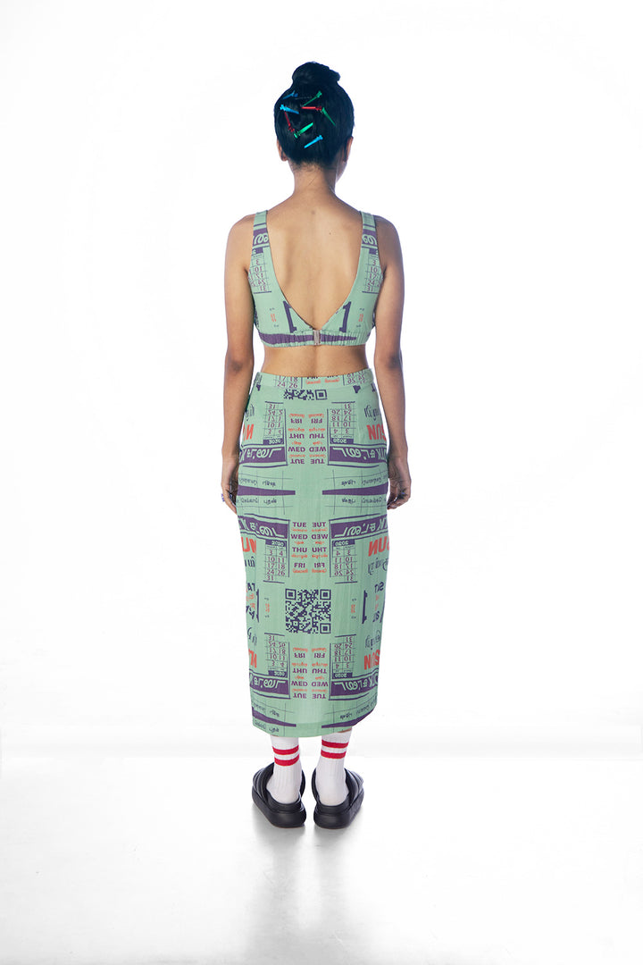 CALENDAR WRAPPED PENCIL SKIRT