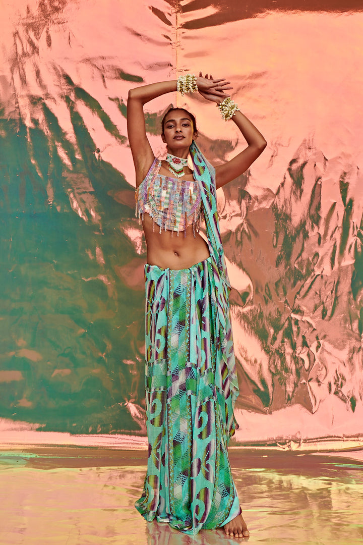 CHATAI SAREE WITH CHAMAK DHAMAK CORSET