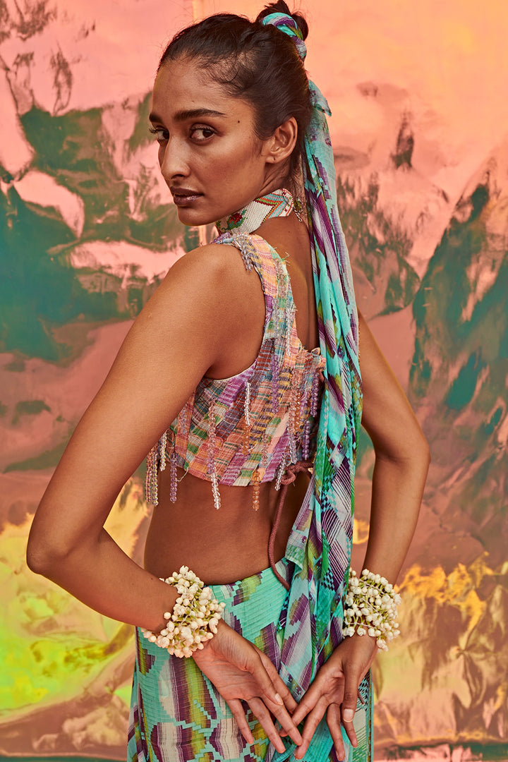 CHATAI SAREE WITH CHAMAK DHAMAK CORSET