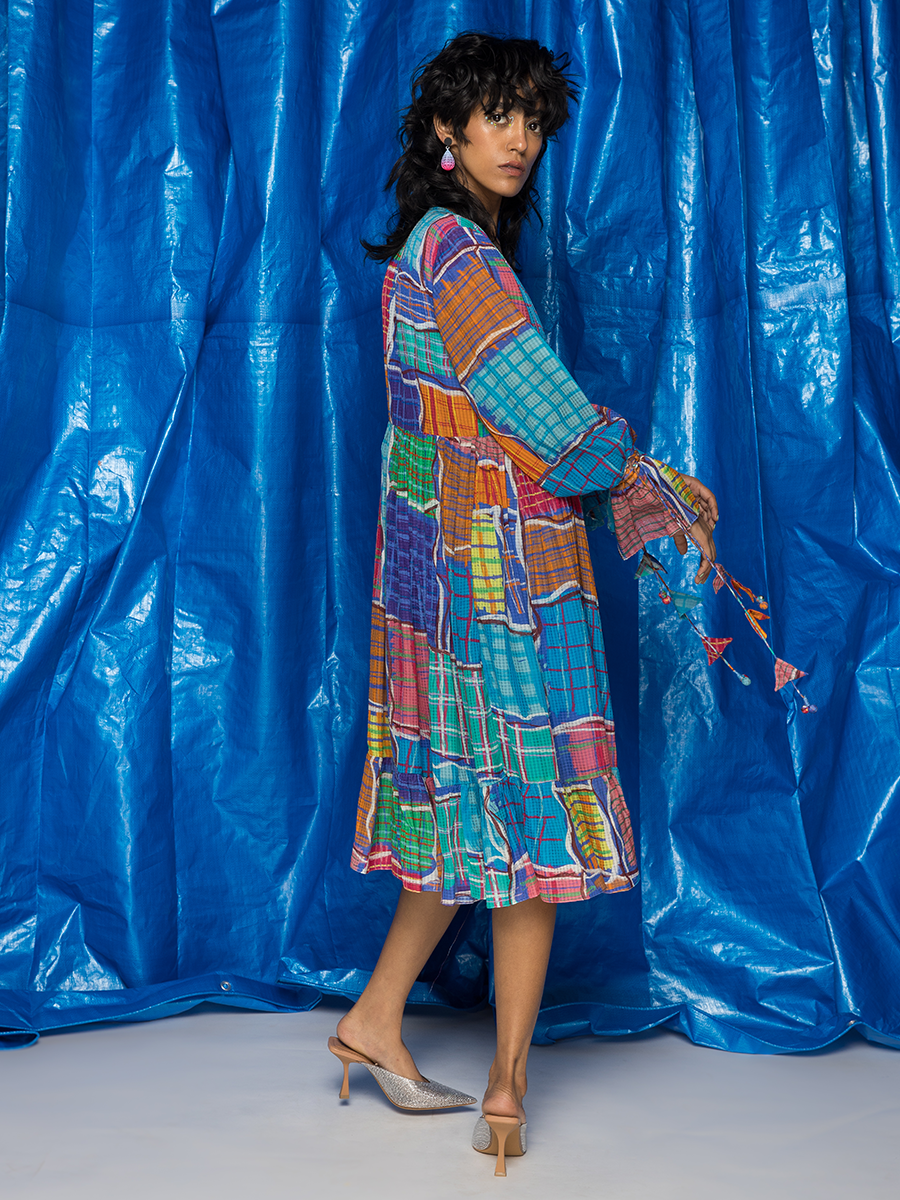 GINGHAM ANGRAKHA DRESS