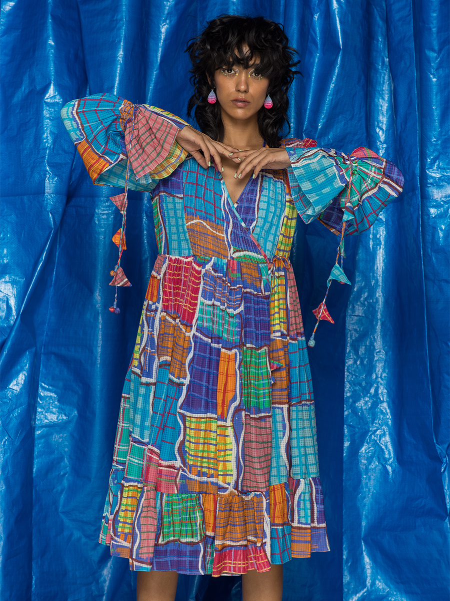 GINGHAM ANGRAKHA DRESS